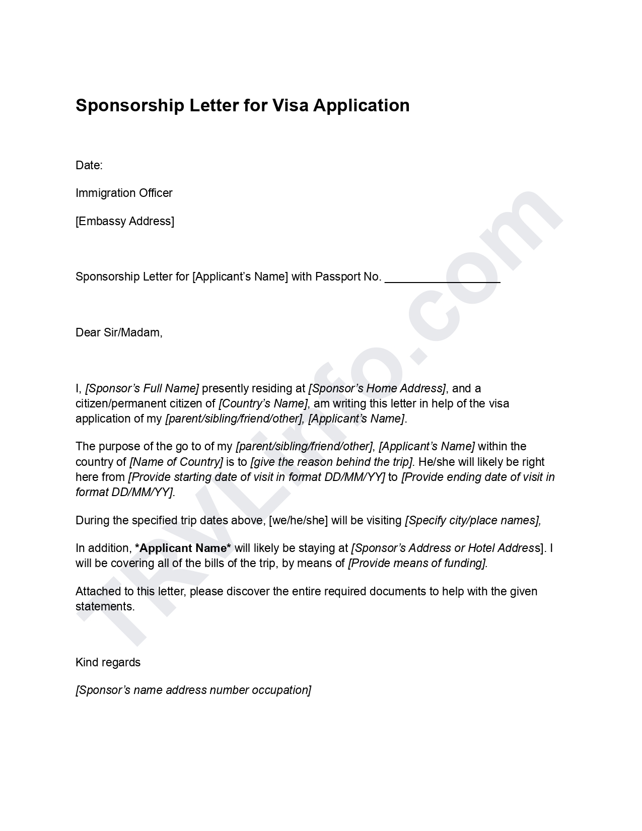 Sponsorship Letter For Schengen Visa [2023] Free Download